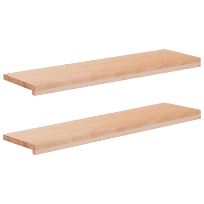 vidaXL Window Sills 2 pcs Natural 90 x 25 x 2 cm Solid Beech Wood