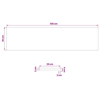 vidaXL Window Sills 2 pcs Natural 100 x 25 x 2 cm Solid Beech Wood