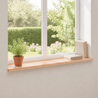 vidaXL Window Sills 2 pcs Natural 120 x 25 x 2 cm Solid Beech Wood