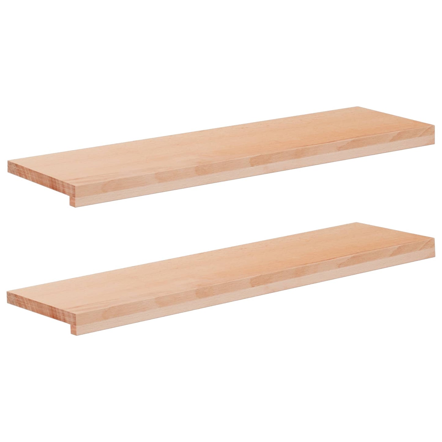 vidaXL Window Sills 2 pcs Natural 90 x 30 x 2 cm Solid Beech Wood