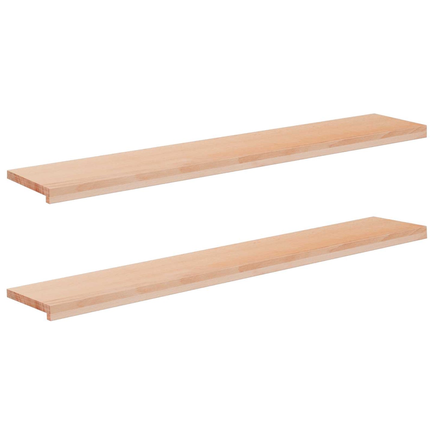 vidaXL Window Sills 2 pcs Natural 140 x 30 x 2 cm Solid Beech Wood