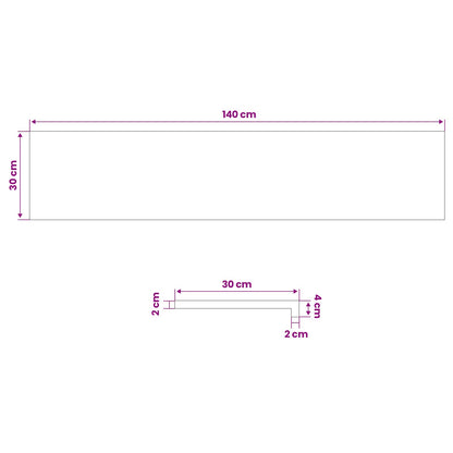 vidaXL Window Sills 2 pcs Natural 140 x 30 x 2 cm Solid Beech Wood