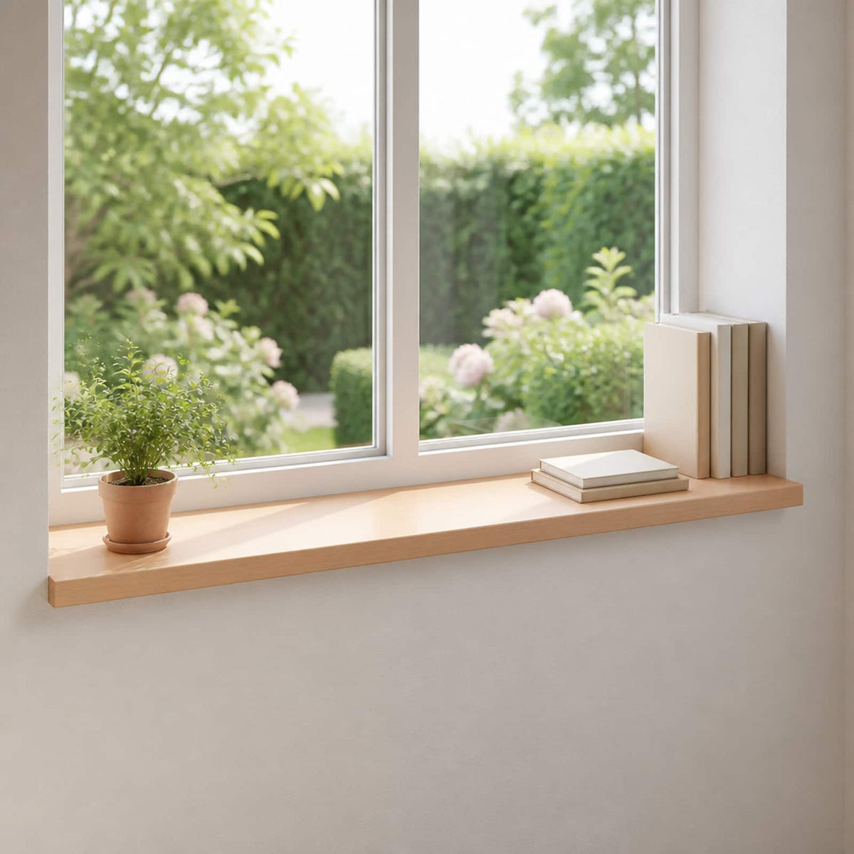 vidaXL Window Sills 2 pcs Natural 70 x 40 x 2 cm Solid Beech Wood
