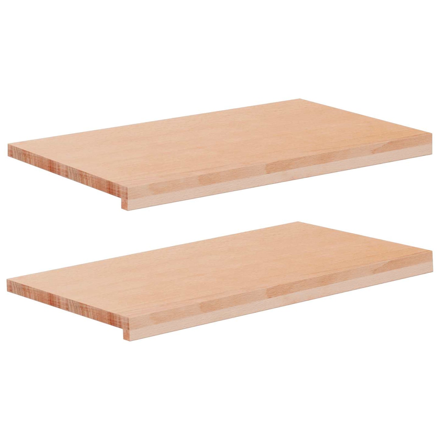 vidaXL Window Sills 2 pcs Natural 70 x 40 x 2 cm Solid Beech Wood