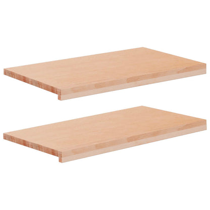 vidaXL Window Sills 2 pcs Natural 80x 40 x 2 cm Solid Beech Wood