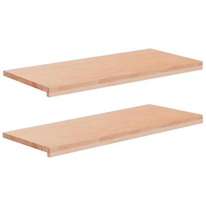vidaXL Window Sills 2 pcs Natural 90 x 40 x 2 cm Solid Beech Wood