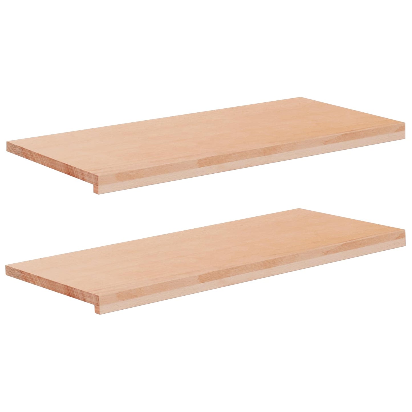 vidaXL Window Sills 2 pcs Natural 100 x 40 x 2 cm Solid Beech Wood