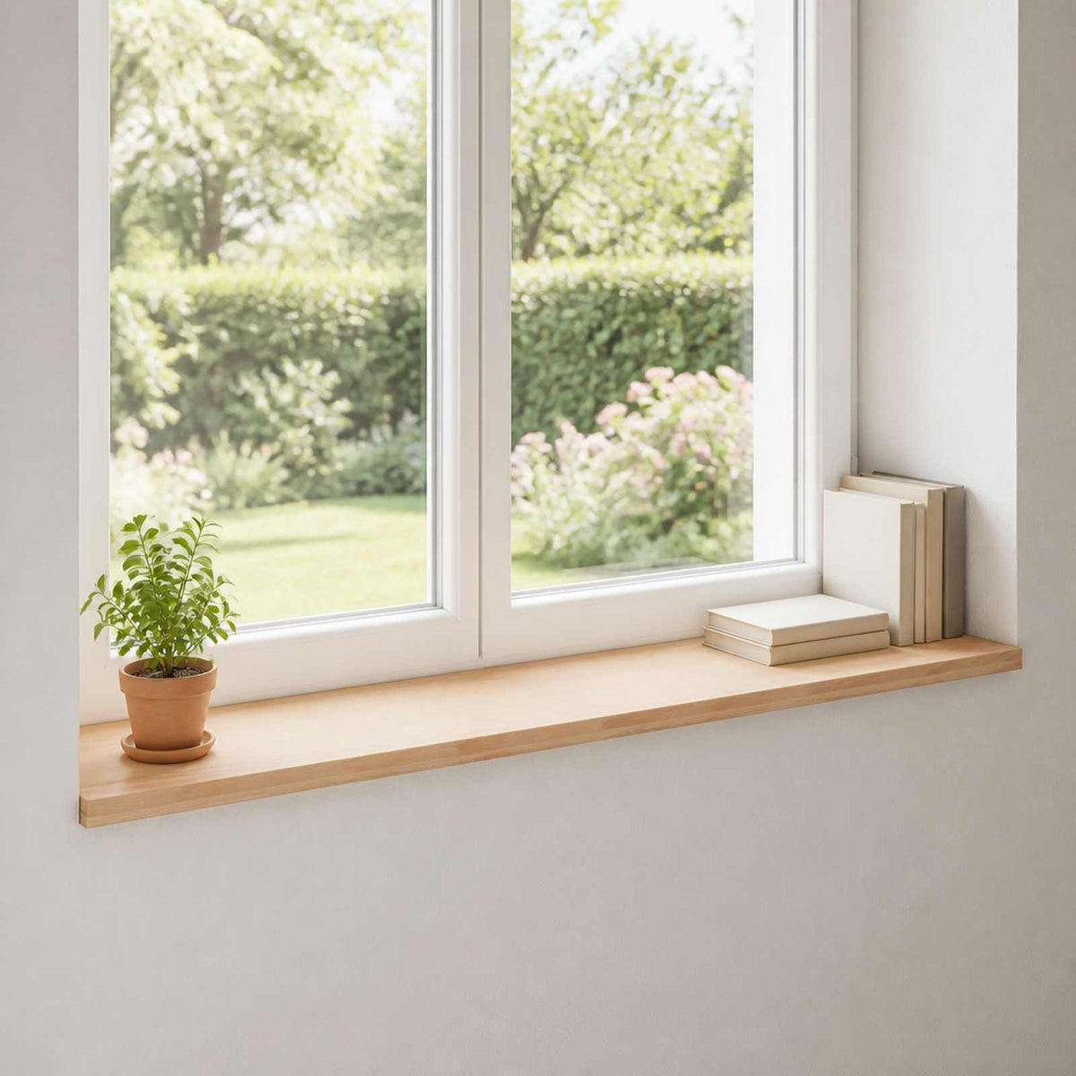 vidaXL Window Sills 2 pcs Natural 120 x 40 x 2 cm Solid Beech Wood