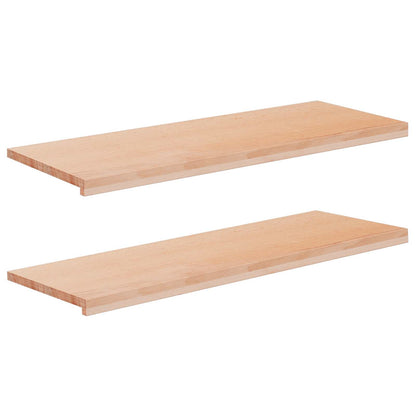 vidaXL Window Sills 2 pcs Natural 120 x 40 x 2 cm Solid Beech Wood