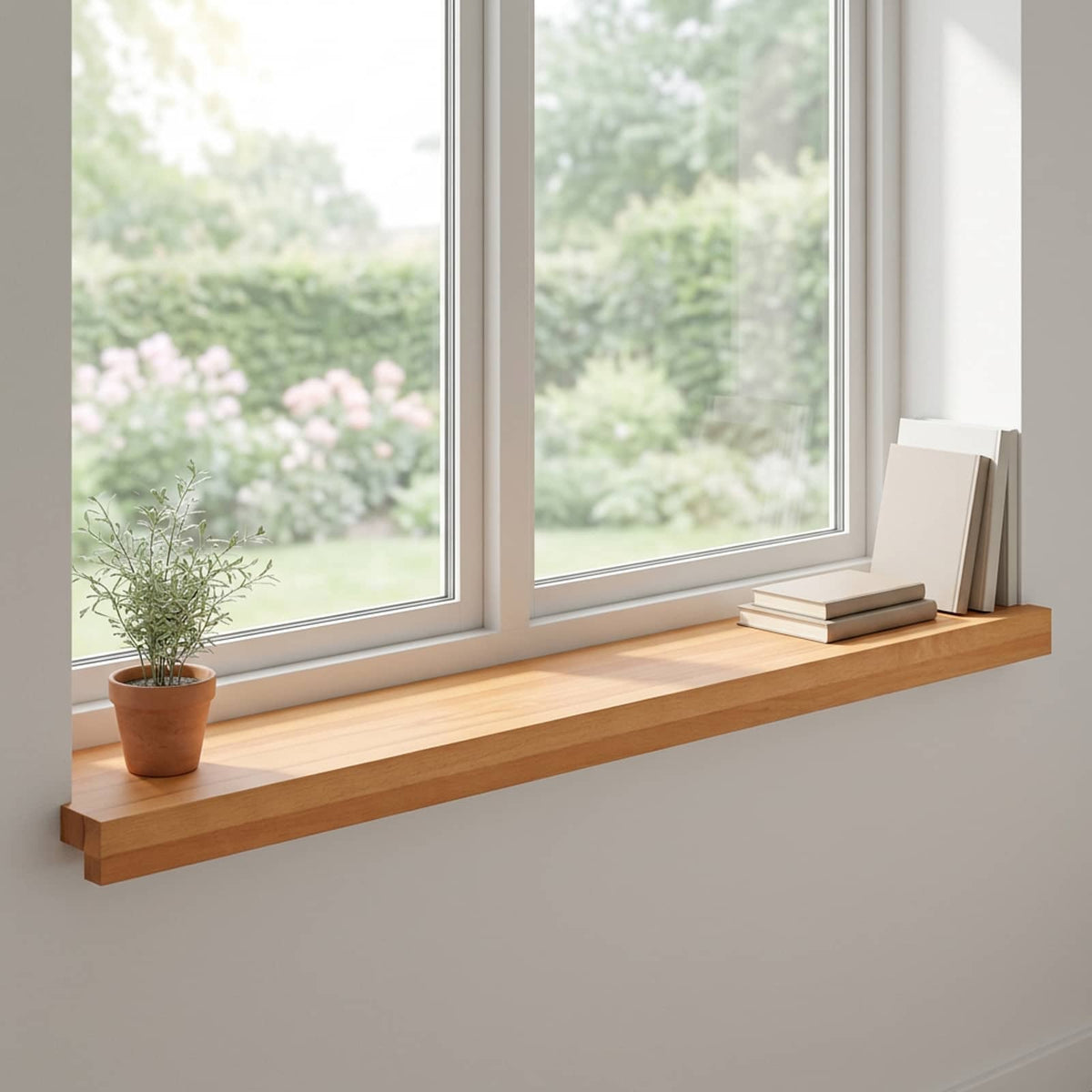 vidaXL Window Sills 2 pcs Light Brown 90 x 15 x 2 cm Solid Beech Wood