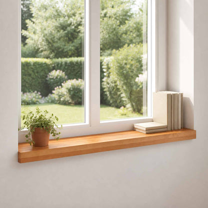 vidaXL Window Sills 2 pcs Light Brown 80x 15 x 2 cm Solid Beech Wood