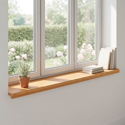 vidaXL Window Sills 2 pcs Light Brown 120 x 15 x 2 cm Solid Beech Wood