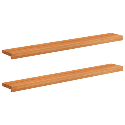 vidaXL Window Sills 2 pcs Light Brown 110 x 15 x 2 cm Solid Beech Wood