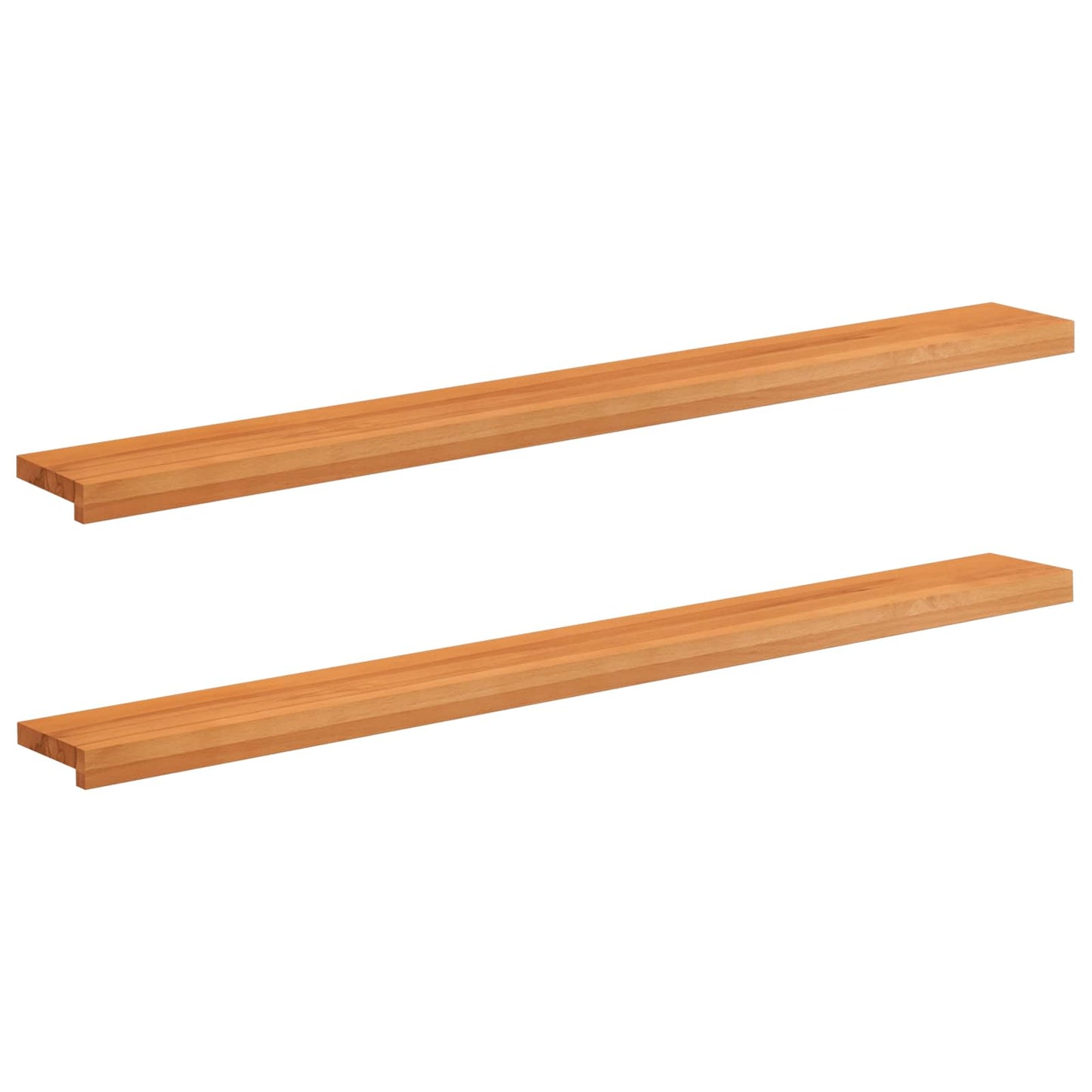 vidaXL Window Sills 2 pcs Light Brown 160 x 15 x 2 cm Solid Beech Wood