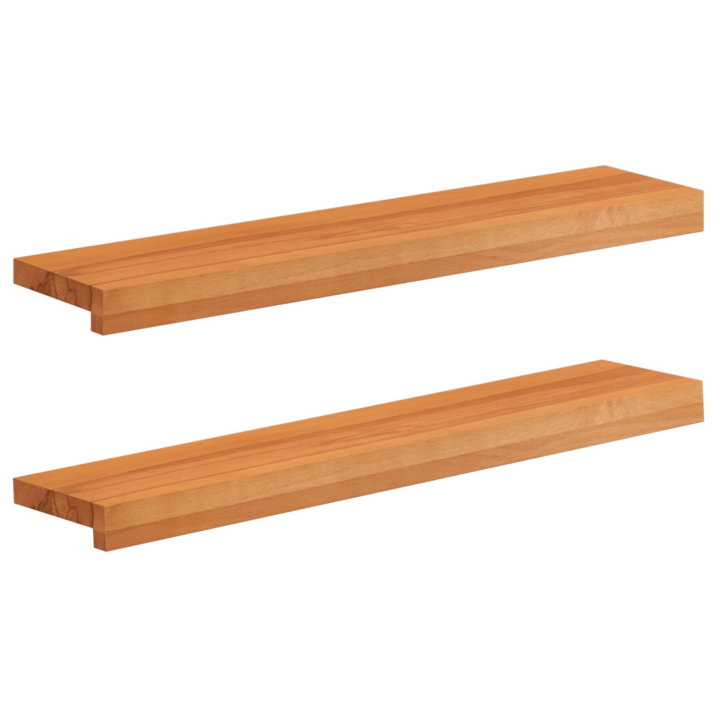vidaXL Window Sills 2 pcs Light Brown 80x 20 x 2 cm Solid Beech Wood
