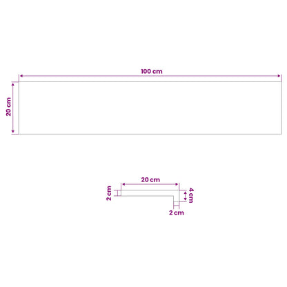 vidaXL Window Sills 2 pcs Light Brown 100 x 20 x 2 cm Solid Beech Wood
