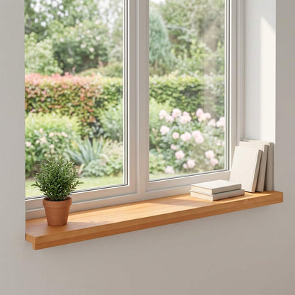 vidaXL Window Sills 2 pcs Light Brown 100 x 25 x 2 cm Solid Beech Wood