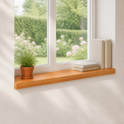 vidaXL Window Sills 2 pcs Light Brown 80x 25 x 2 cm Solid Beech Wood