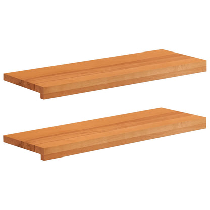 vidaXL Window Sills 2 pcs Light Brown 80x 25 x 2 cm Solid Beech Wood