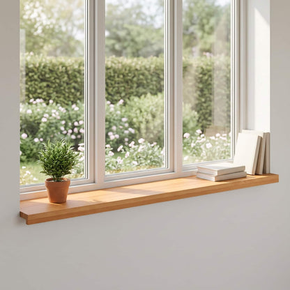 vidaXL Window Sills 2 pcs Light Brown 120 x 25 x 2 cm Solid Beech Wood