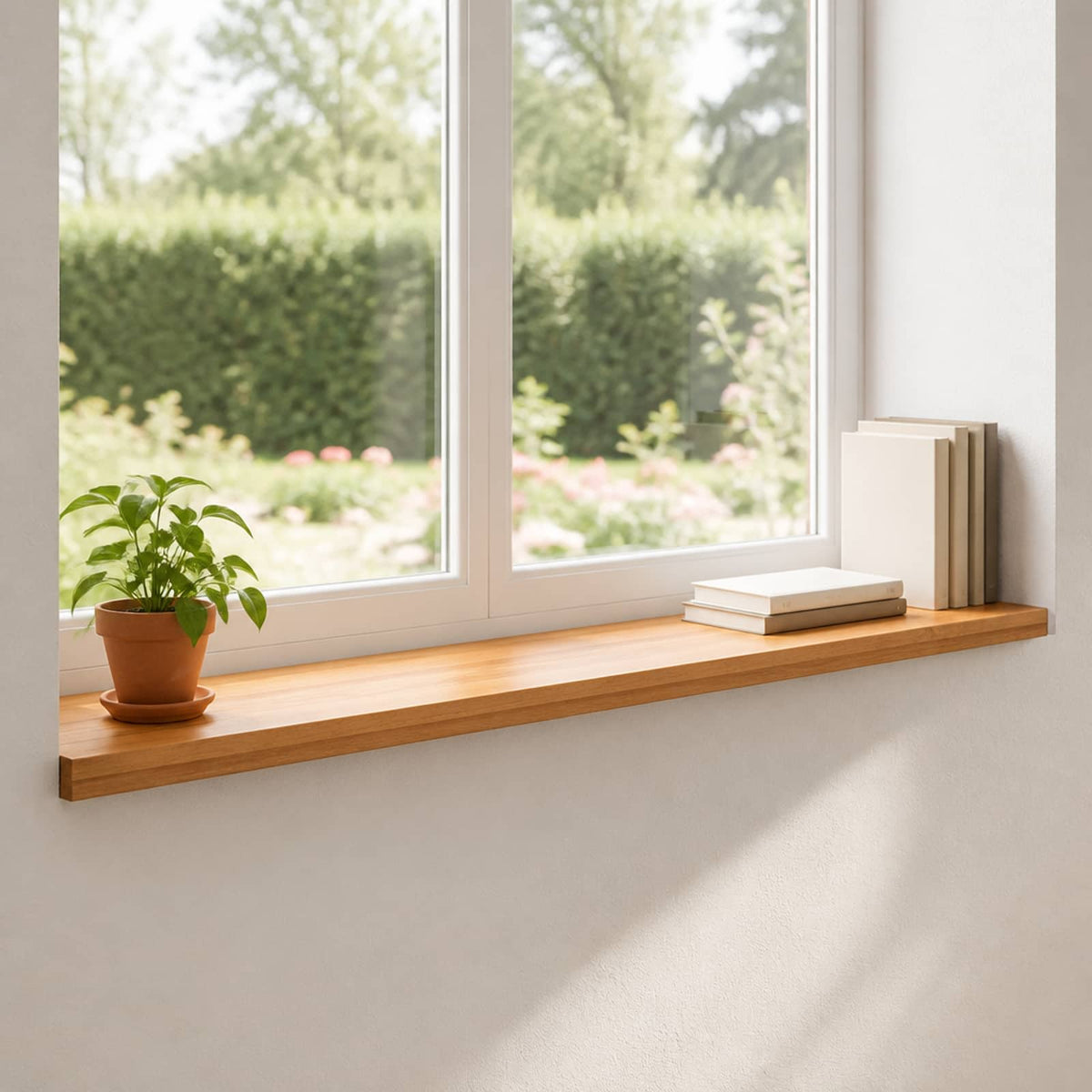 vidaXL Window Sills 2 pcs Light Brown 110 x 25 x 2 cm Solid Beech Wood