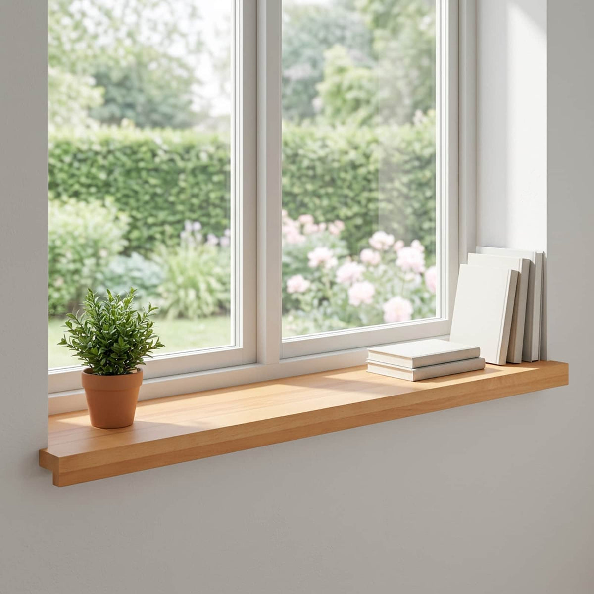 vidaXL Window Sills 2 pcs Light Brown 90 x 30 x 2 cm Solid Beech Wood