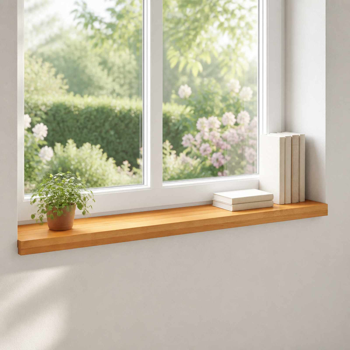 vidaXL Window Sills 2 pcs Light Brown 100 x 30 x 2 cm Solid Beech Wood