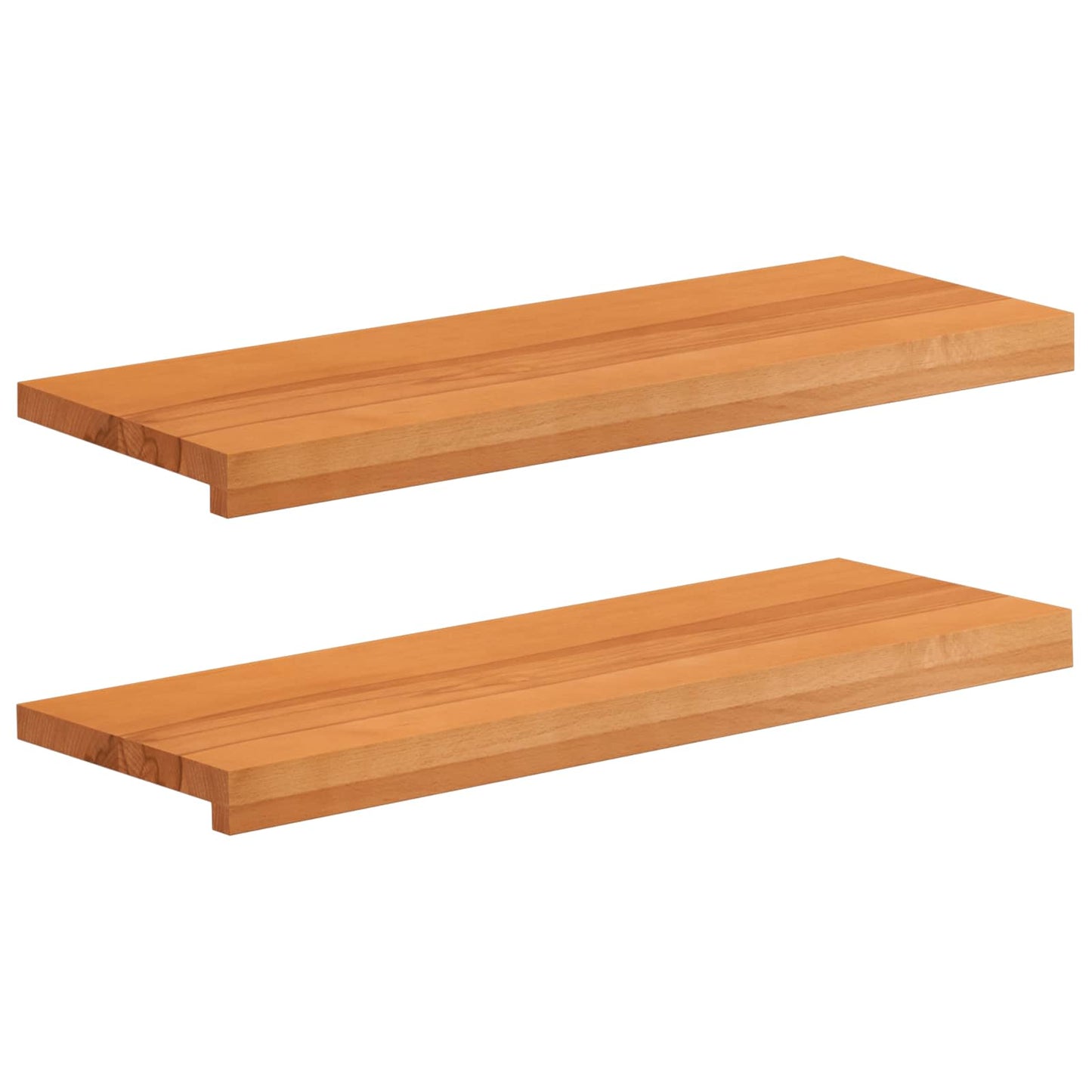 vidaXL Window Sills 2 pcs Light Brown 80x 30 x 2 cm Solid Beech Wood