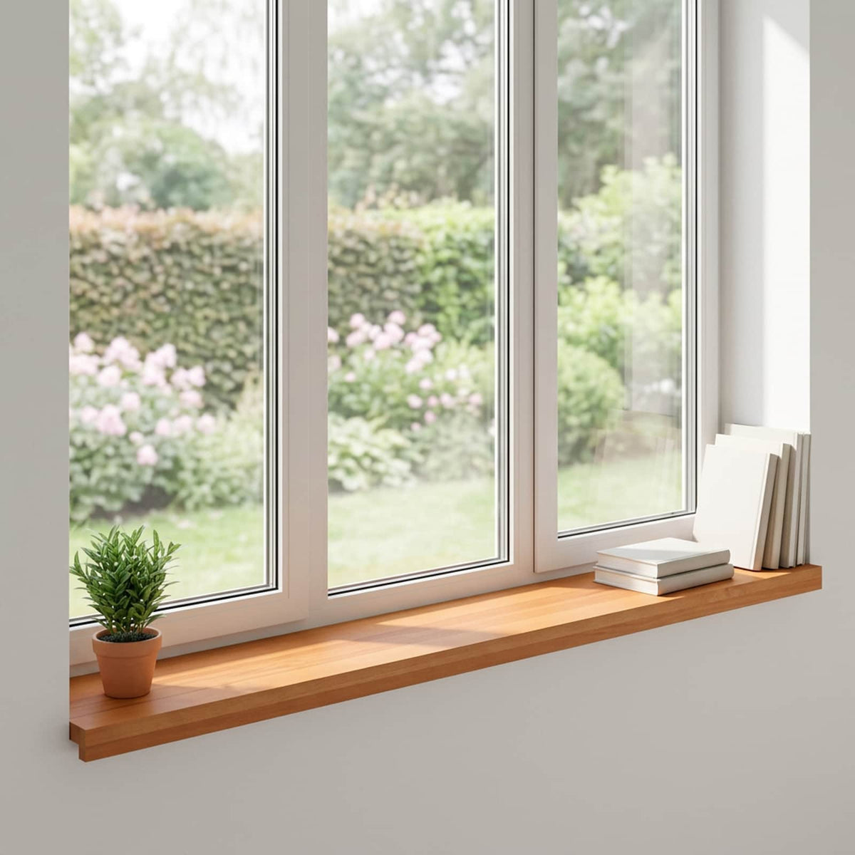 vidaXL Window Sills 2 pcs Light Brown 120 x 30 x 2 cm Solid Beech Wood