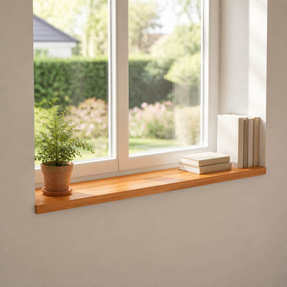 vidaXL Window Sills 2 pcs Light Brown 120 x 30 x 2 cm Solid Beech Wood