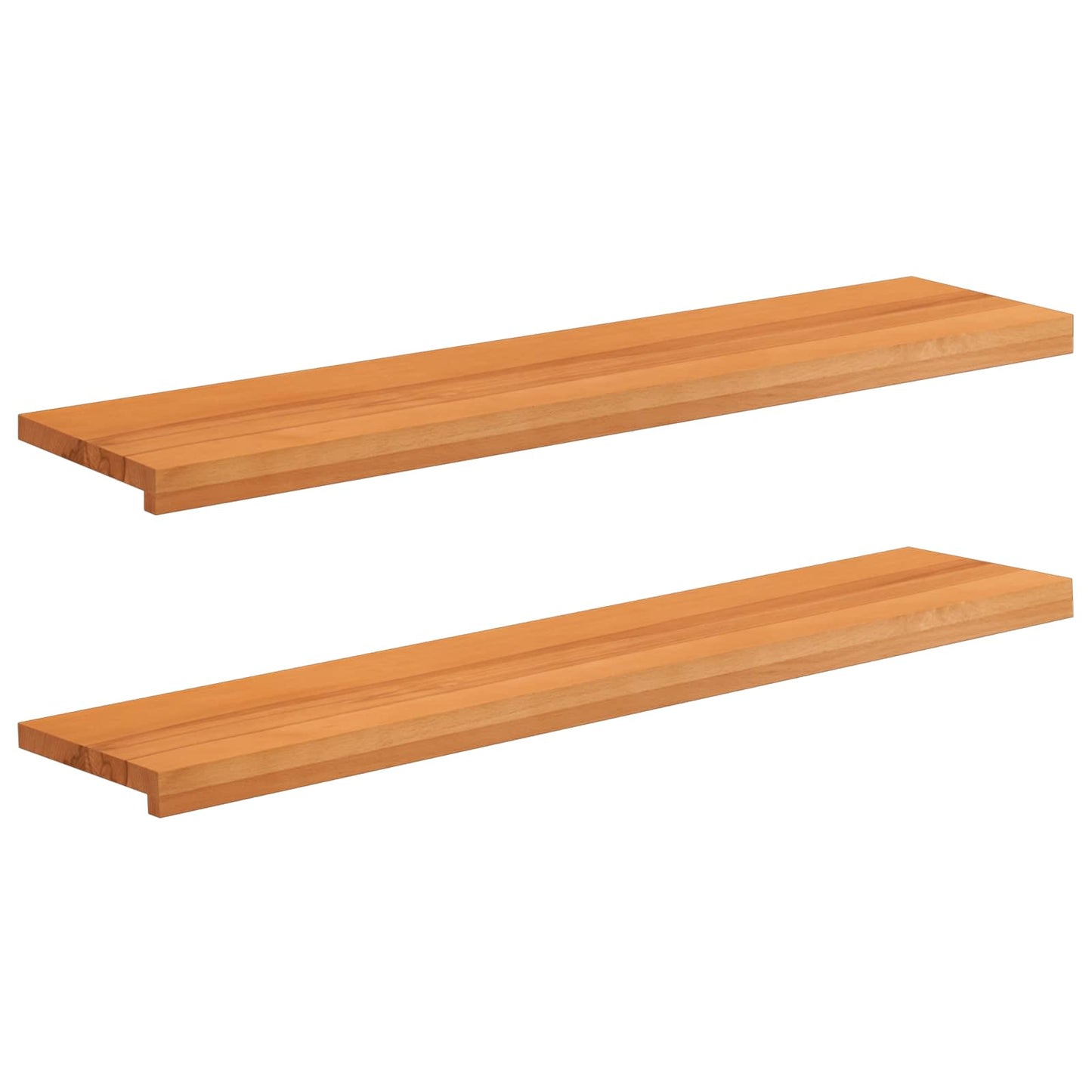 vidaXL Window Sills 2 pcs Light Brown 110 x 30 x 2 cm Solid Beech Wood