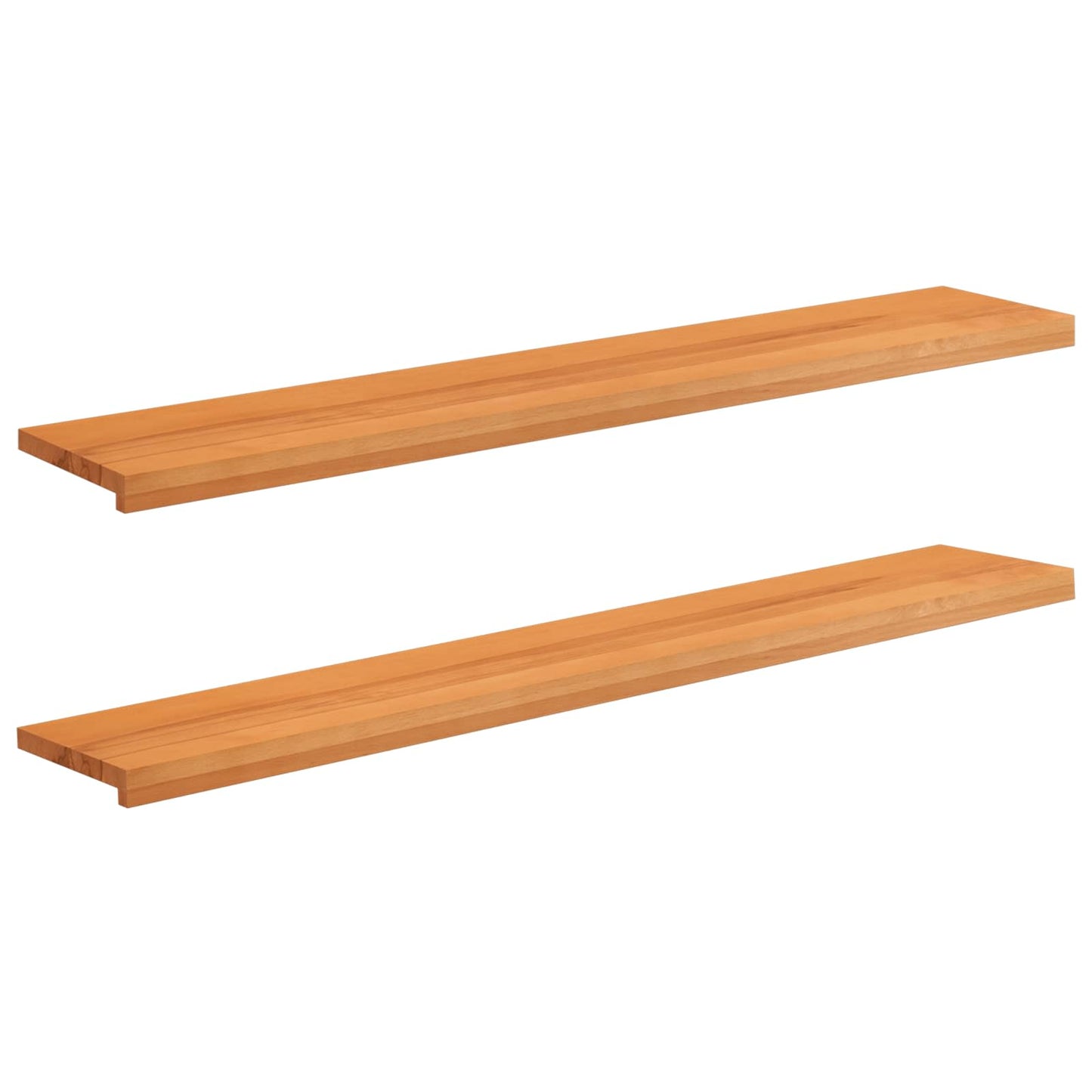 vidaXL Window Sills 2 pcs Light Brown 140 x 30 x 2 cm Solid Beech Wood