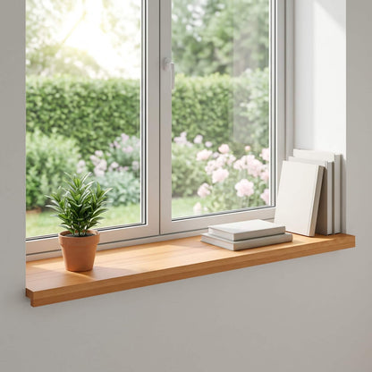 vidaXL Window Sills 2 pcs Light Brown 100 x 40 x 2 cm Solid Beech Wood