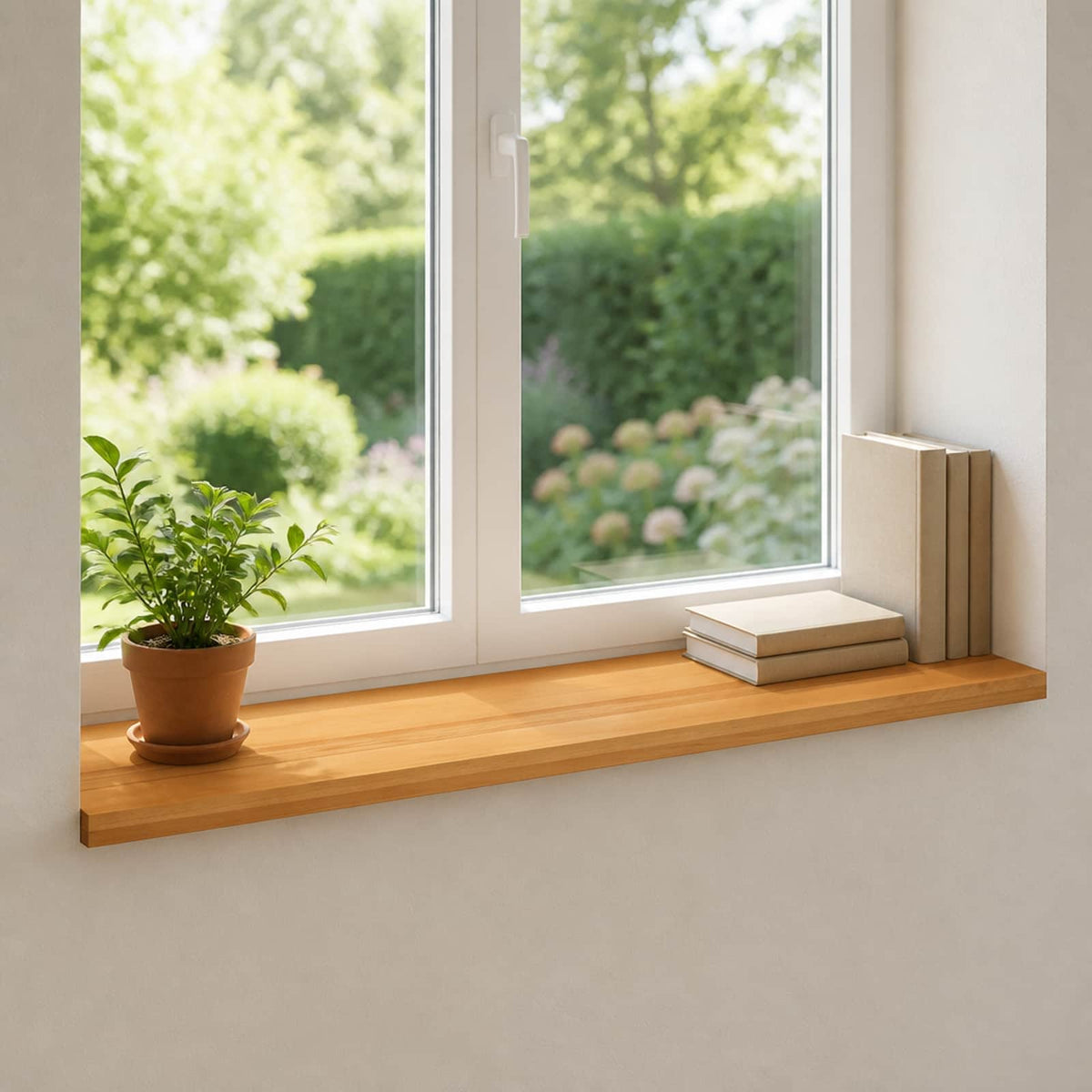 vidaXL Window Sills 2 pcs Light Brown 100 x 40 x 2 cm Solid Beech Wood