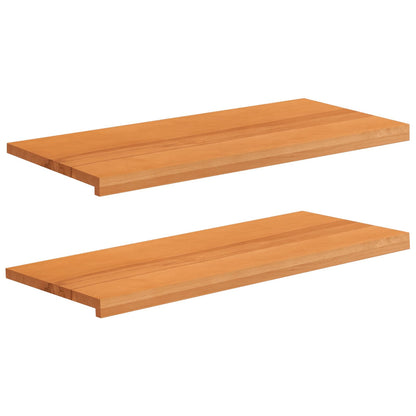 vidaXL Window Sills 2 pcs Light Brown 90 x 40 x 2 cm Solid Beech Wood