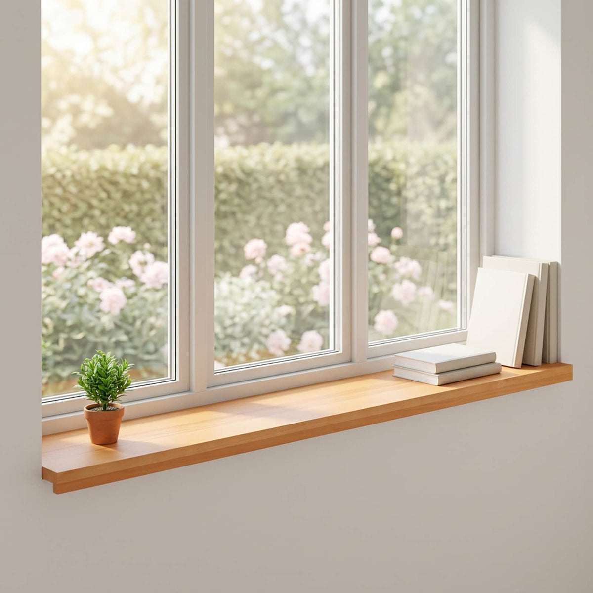 vidaXL Window Sills 2 pcs Light Brown 120 x 40 x 2 cm Solid Beech Wood