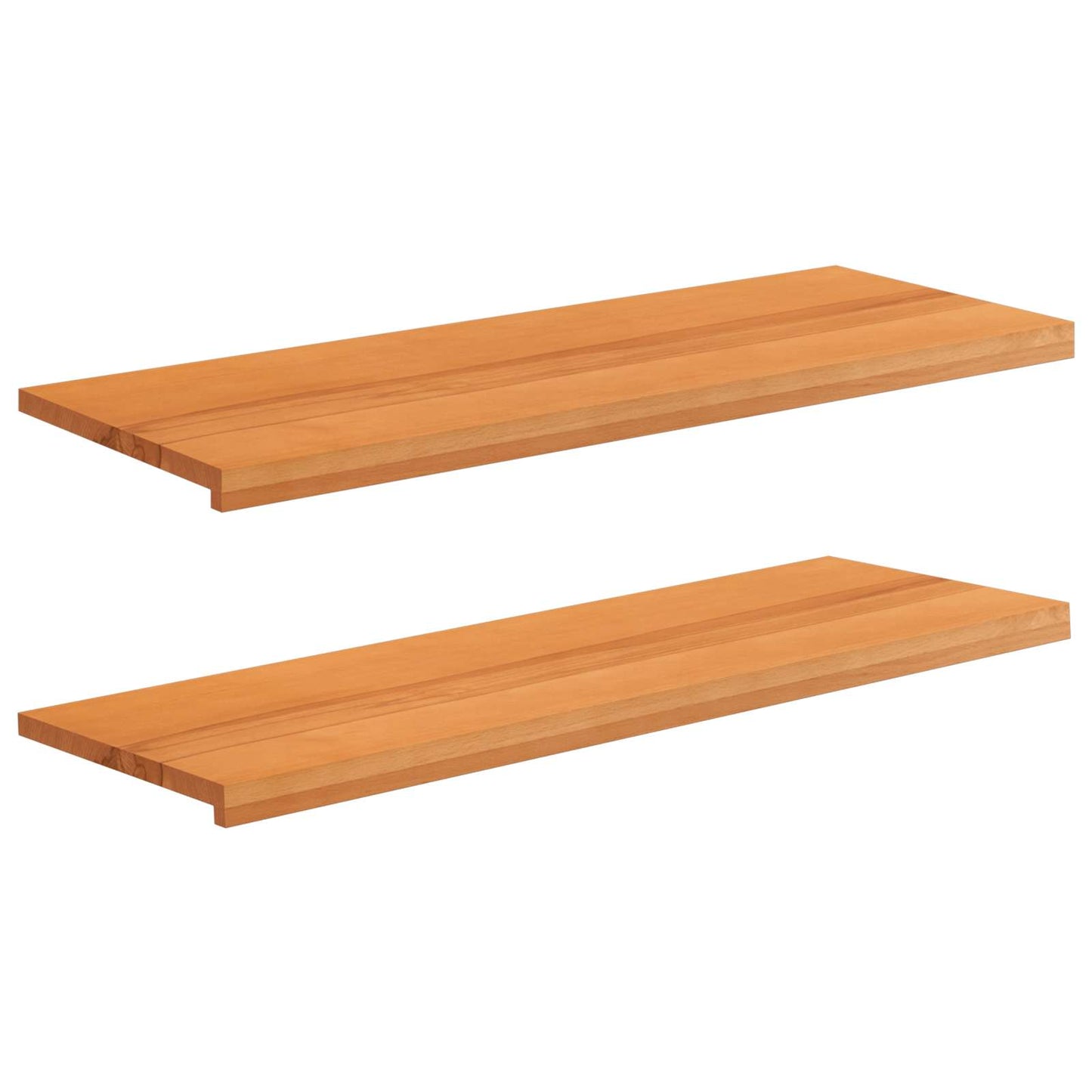 vidaXL Window Sills 2 pcs Light Brown 110 x 40 x 2 cm Solid Beech Wood