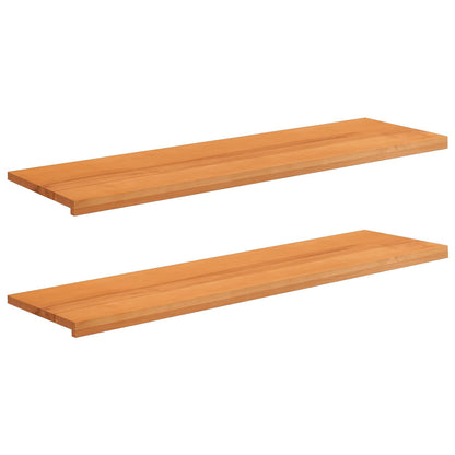 vidaXL Window Sills 2 pcs Light Brown 140 x 40 x 2 cm Solid Beech Wood