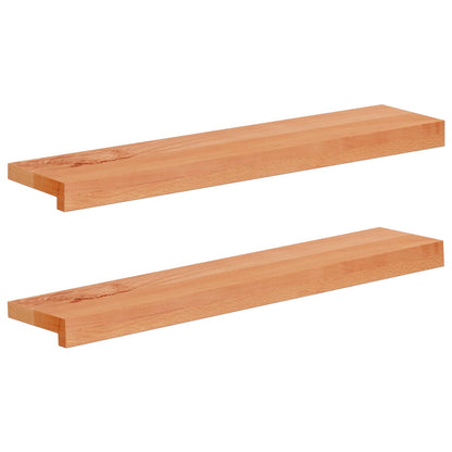 vidaXL Window Sills 2 pcs Varnished 80x 15 x 2 cm Solid Beech Wood