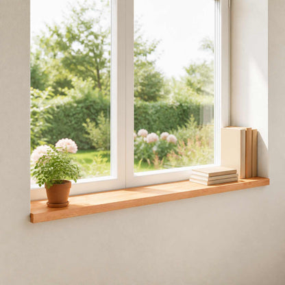 vidaXL Window Sills 2 pcs Varnish 110 x 15 x 2 cm Solid Beech Wood