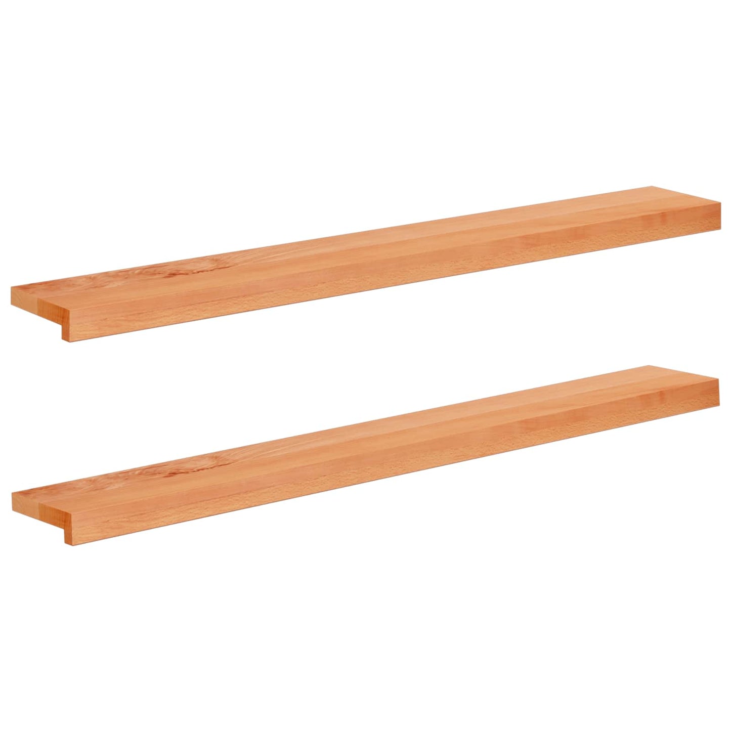 vidaXL Window Sills 2 pcs Varnished 110 x 15 x 2 cm Solid Beech Wood