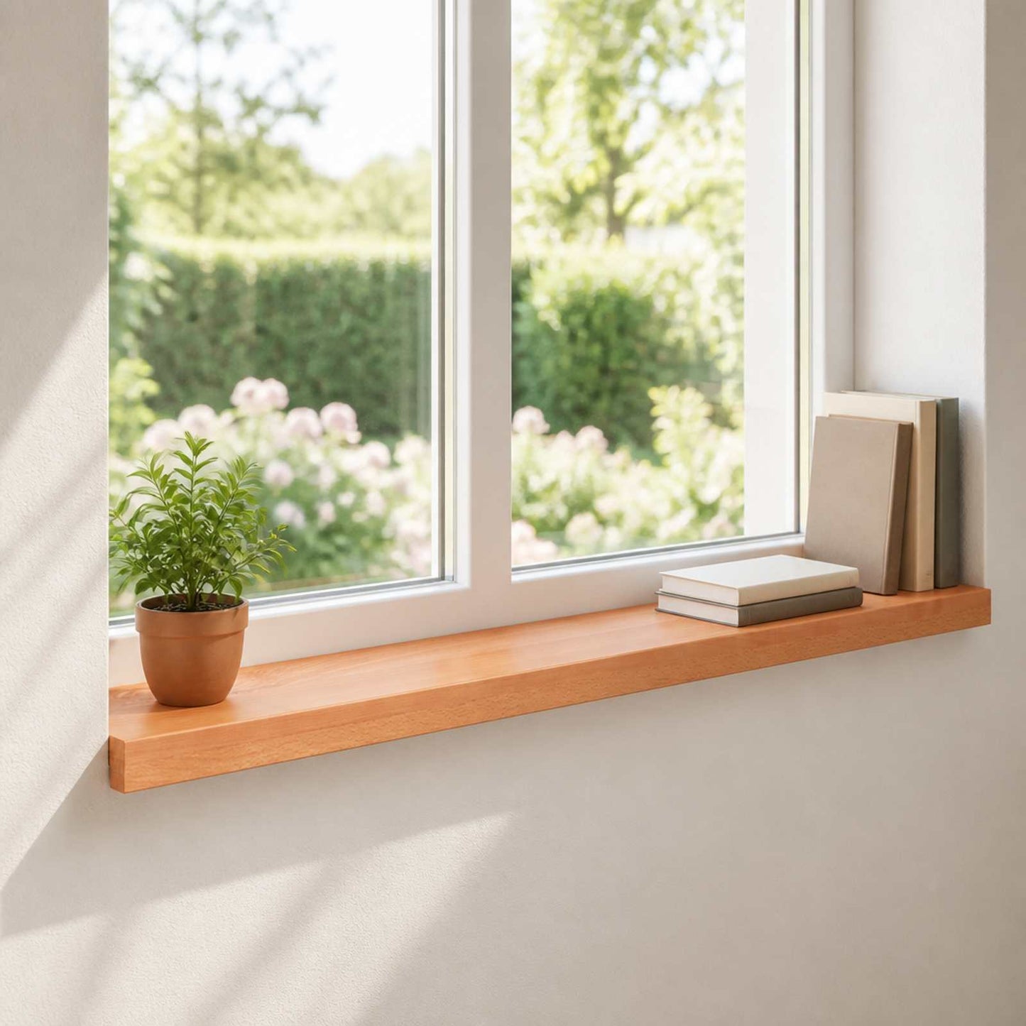 vidaXL Window Sills 2 pcs Varnished 80x 20 x 2 cm Solid Beech Wood