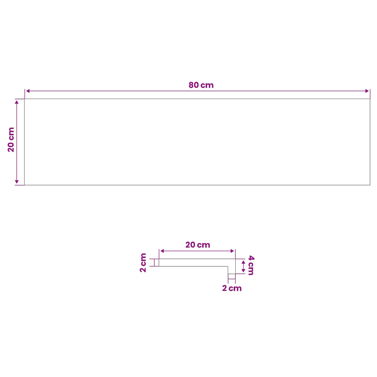 vidaXL Window Sills 2 pcs Varnished 80x 20 x 2 cm Solid Beech Wood