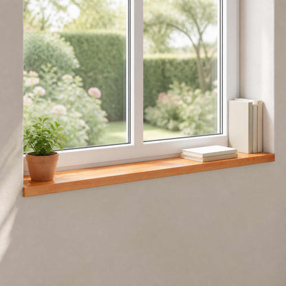 vidaXL Window Sills 2 pcs Varnish 110 x 20 x 2 cm Solid Beech Wood