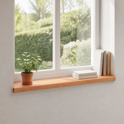 vidaXL Window Sills 2 pcs Varnish 80x 25 x 2 cm Solid Beech Wood