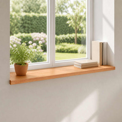 vidaXL Window Sills 2 pcs Varnish 110 x 25 x 2 cm Solid Beech Wood
