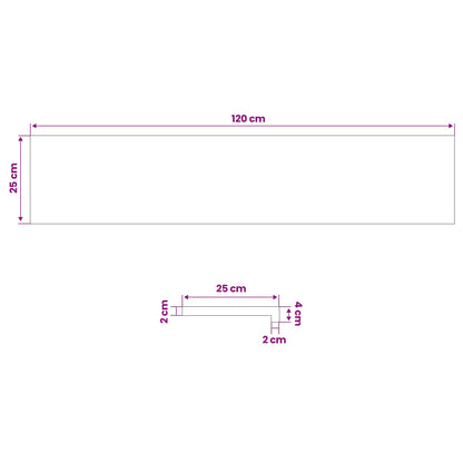 vidaXL Window Sills 2 pcs Varnished 120 x 25 x 2 cm Solid Beech Wood