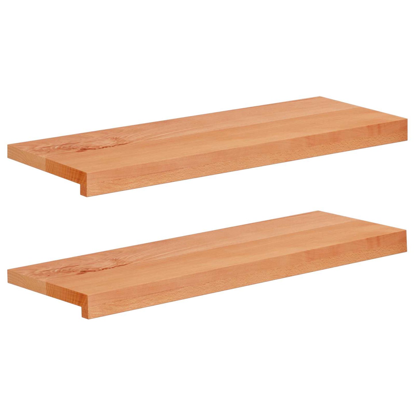 vidaXL Window Sills 2 pcs Varnished 80x 30 x 2 cm Solid Beech Wood