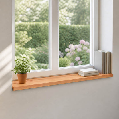 vidaXL Window Sills 2 pcs Varnish 120 x 30 x 2 cm Solid Beech Wood