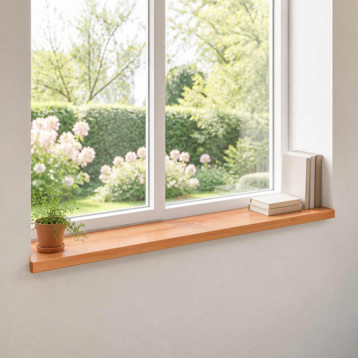 vidaXL Window Sills 2 pcs Varnish 110 x 40 x 2 cm Solid Beech Wood